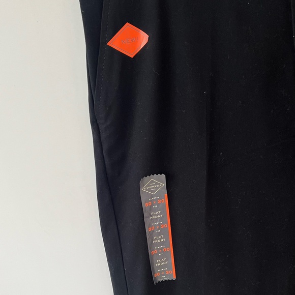 St John's Bay Men’s Black Dress Pants Flat Front Reduced Wrinkles Size 3… - Picture 6 of 9